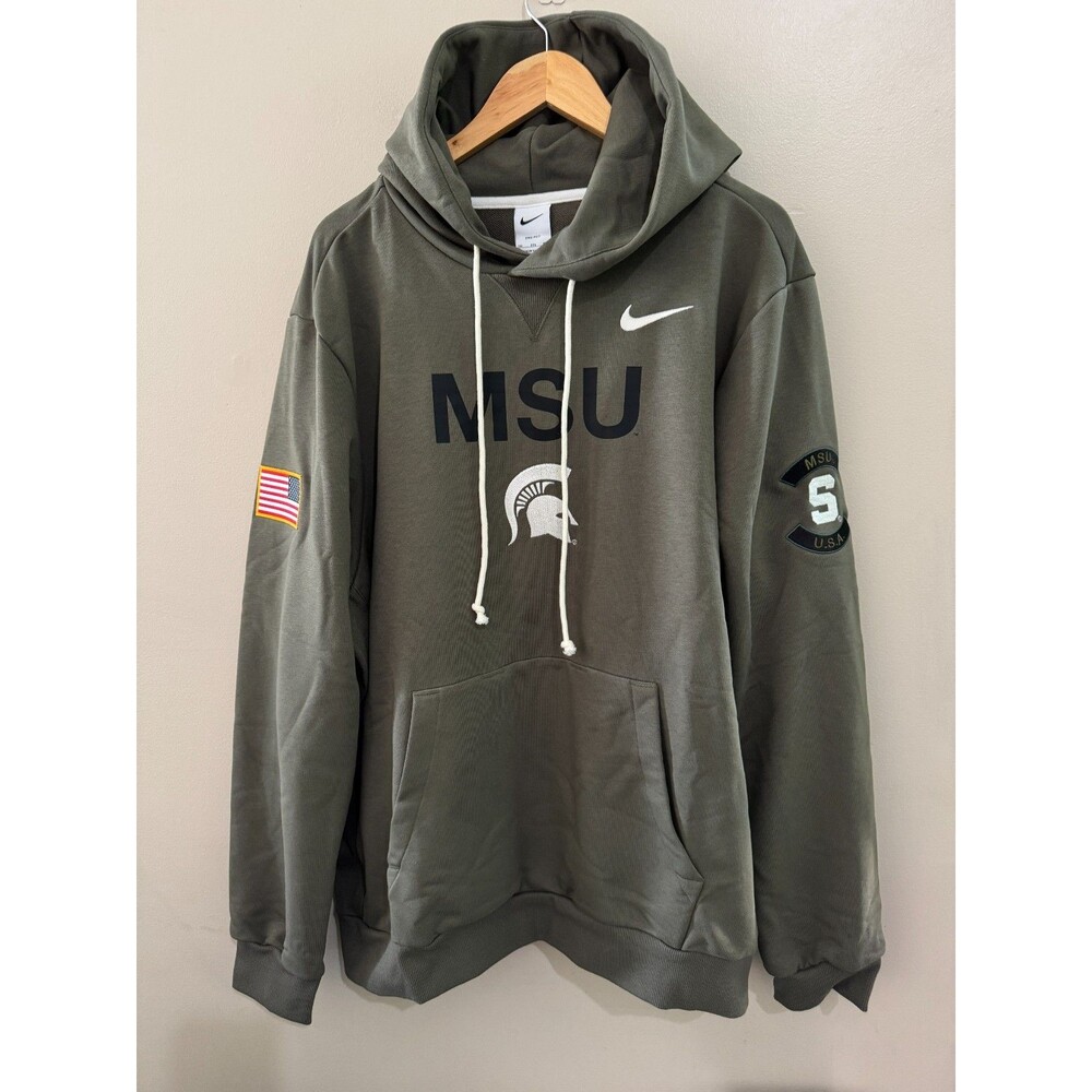 Nike Michigan State Spartans MSU Team Issue PE Hoodie Salute To Service Mens 2XL
